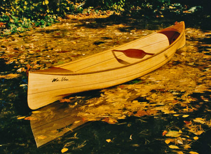 Wooden Canoe - Wee Vera light-weight solo double paddle canoe