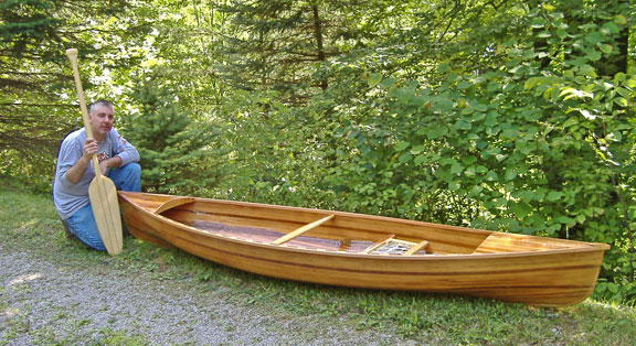 wee robbie wood strip double paddle canoe