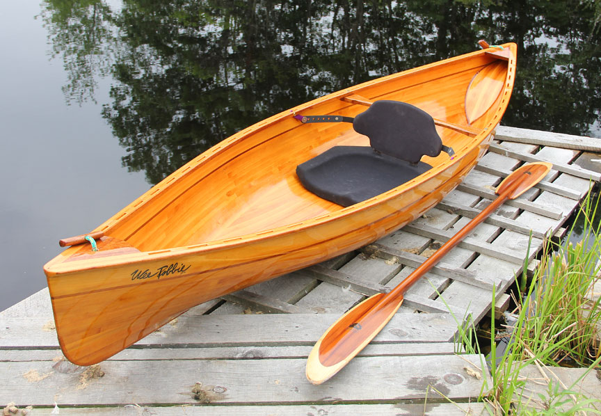 Wee Robbie Wood Strip Double Paddle Canoe